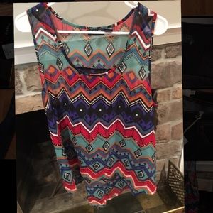 NWOT Fun Patterned Summer Tank Blouse
